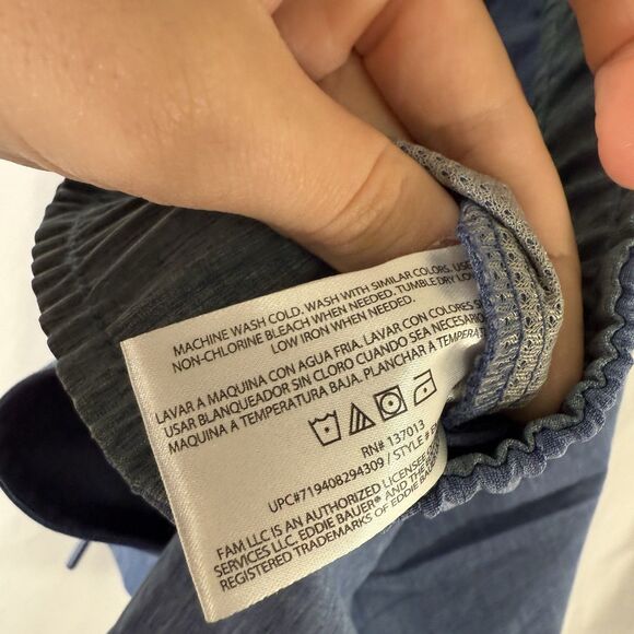 New Eddie Bauer Shorts Men's Large Blue Drawstring Pull On Pockets Athletic - Picture 6 of 9